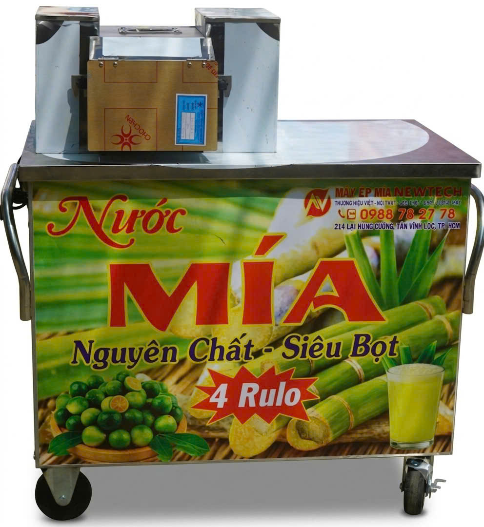 Máy ép mía 4 lô liền bàn